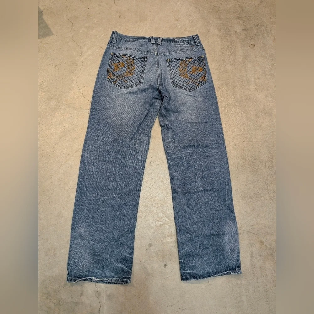 Y2K Phat Farm Jeans Straight Leg Distressed Men's 32x31 Measured Straight Leg